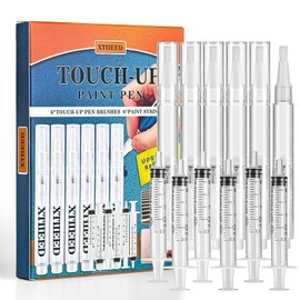 XTIIEED 6 Pack Fillable Touch Up Paint Pen, Refillable Brush Pens, Touch up Paint pens for Walls - Wood Floors, Windows, Furniture, Kitchen Cabinet, Suitable for Any Repair
