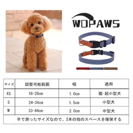 WDPAWS Pet Collar Small Dog Collar Dog Collar Dog Collar Puppy Adjustable Collar for Dogs and Cats Ultra Lightweight Denim (Blue, XS)
