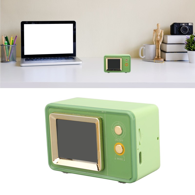 Retro Speaker TV Shaped Multifunctional Fashionable Time Speaker for Home
