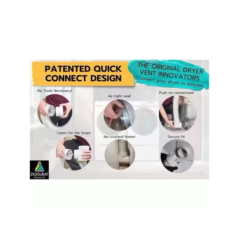 ZIGGURAT STV-M Easy DIY Clothes Dryer 4” Duct Vent Hookup