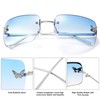 LIU·WEN Rectangle Y2k Sunglasses for Women - Trendy Rimless 2000S