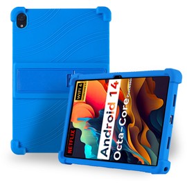 Case for Urao C107 10.1inch Android 14 Tablet,Adjustable Bracket,Soft Silicone Protective Cover with Adjustable Stand, Lightweight and Kid-Friendly(Blue)