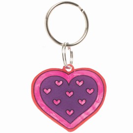 Baker Ross Heart Shrink Film Key Ring - Pack of 10, Craft Set for Children to Colour and Hang on Valentine's Day (FC478), Medium