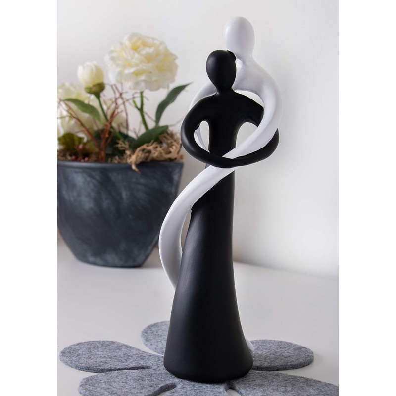 FeinKnick Harmonious Pair in Black and White - Hand-Painted Sculpture