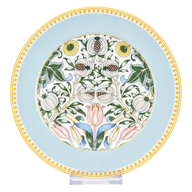 SET OF 6 Morris Garden Porcelain Dessert Plates Floral Bone