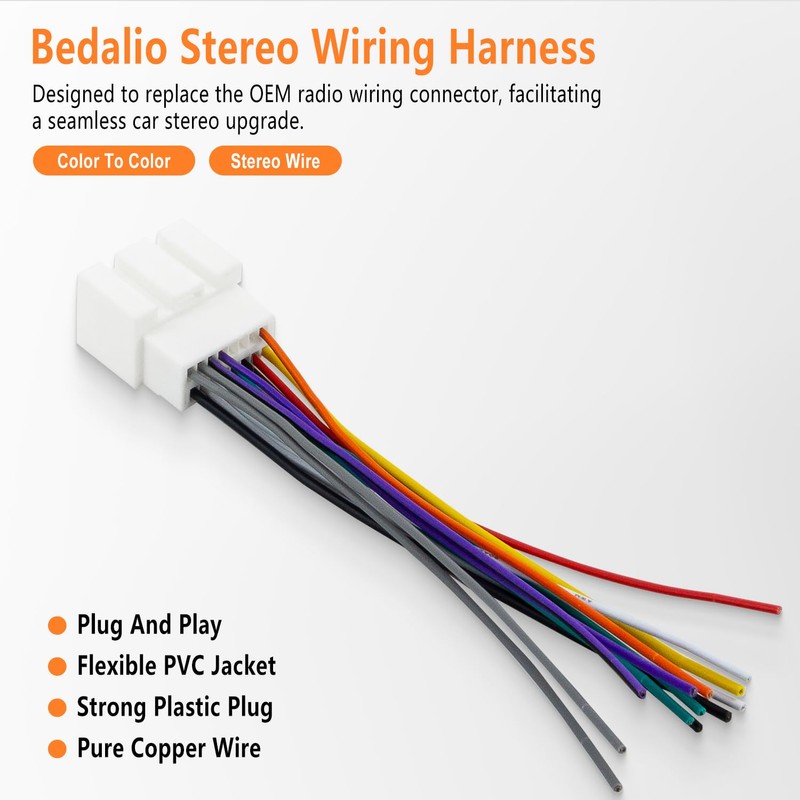 Bedalio Radio Wiring Harness Connector for Ford 1999-2006 F150/F250 Ranger
