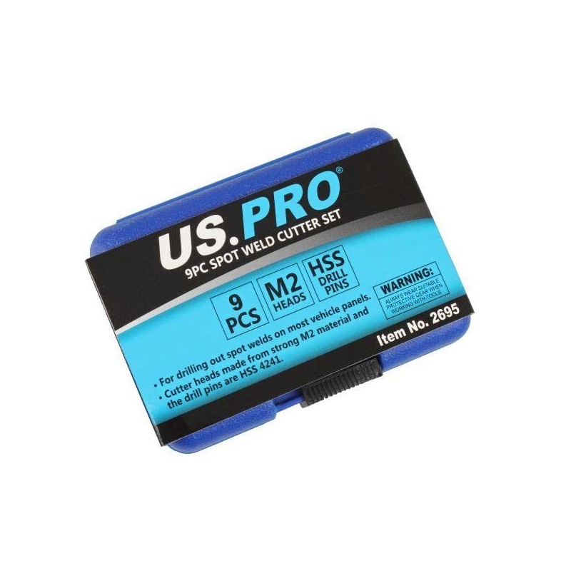 US PRO Tools 9pc Spot Weld Cutter Set 8mm &