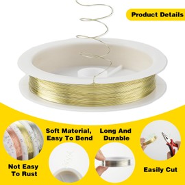 Jeffdad 3 Rolls of Craft Wire for Jewelry, 0.3 mm 50 m/164FT Metal Bead Stringing Wire, 30 Gauge Wire for Jewelry Making, Florists Wire Floral Wire for Flower