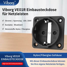 Viborg Built-in socket for power strips for HiFi and high-end installations VE01R pure copper conductor