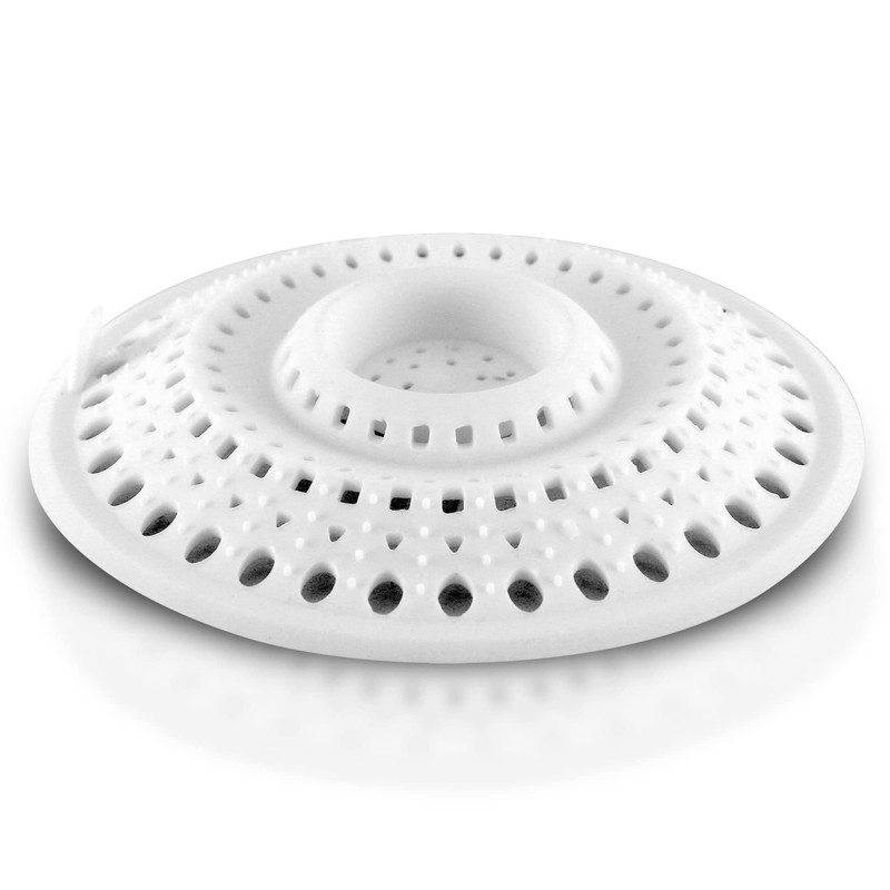 Meadow Lane Self-Sealing Hair Catcher for Multiple Drain Sizes, White