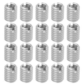 YINETTECH 20Pcs M8 to M6 Threaded Repair Insert Nut, Male Thread M8 x 1.25 and Female Thread M6 x 1.0 Length 10MM Conversion Reducer Nut Stainless Steel Slotting Thread Adapter