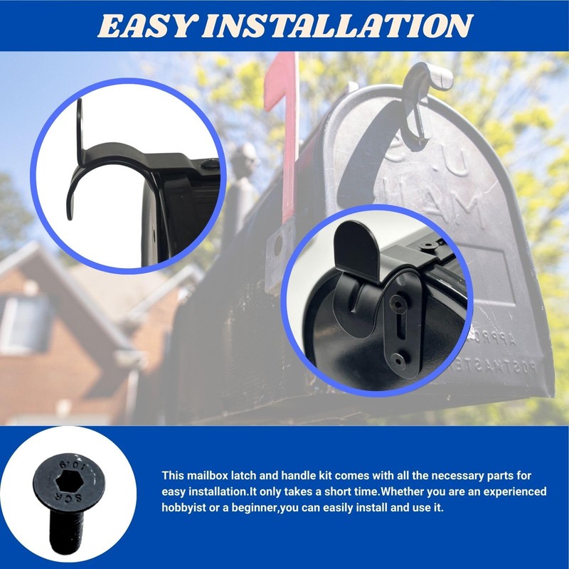 Mailbox Latch and Handle Kit, Thickened Mailbox Latch Replacement Set