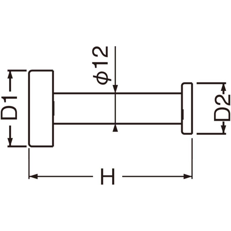 TRUSCO IBF65-G I-Shaped Brass Hook, 2.6 inches (65 mm), Gold