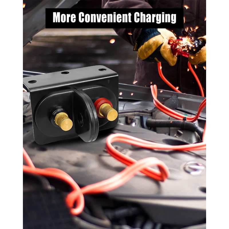 Waterproof Remote Battery Terminals, Battery Jump Post Kit with Cable