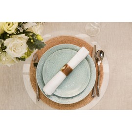 ExactMade - Clear Placemats Set of 4, USA Made, Safe, 15 Inch Round, 2mm Thick Ultra Clear Smooth Vinyl, Clear Placemats, Plastic Placemats Wipeable, Placemats PVC, Leak Proof Placemats