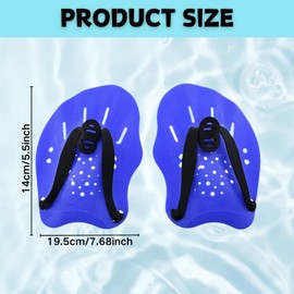 1 Pair Swimming Hand Paddles for Training, Adjustable Swim Paddles with Straps for Upper Body Resistance, Water Gloves for Adults, Unisex Swim Paddles for Hands, Ideal for Swimming Practice
