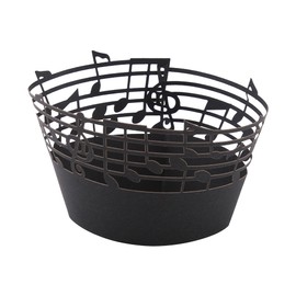 50Pcs Cupcake Papper Wrapper Musical Notes Hollow Out Wedding Birthday Party Decoration Black