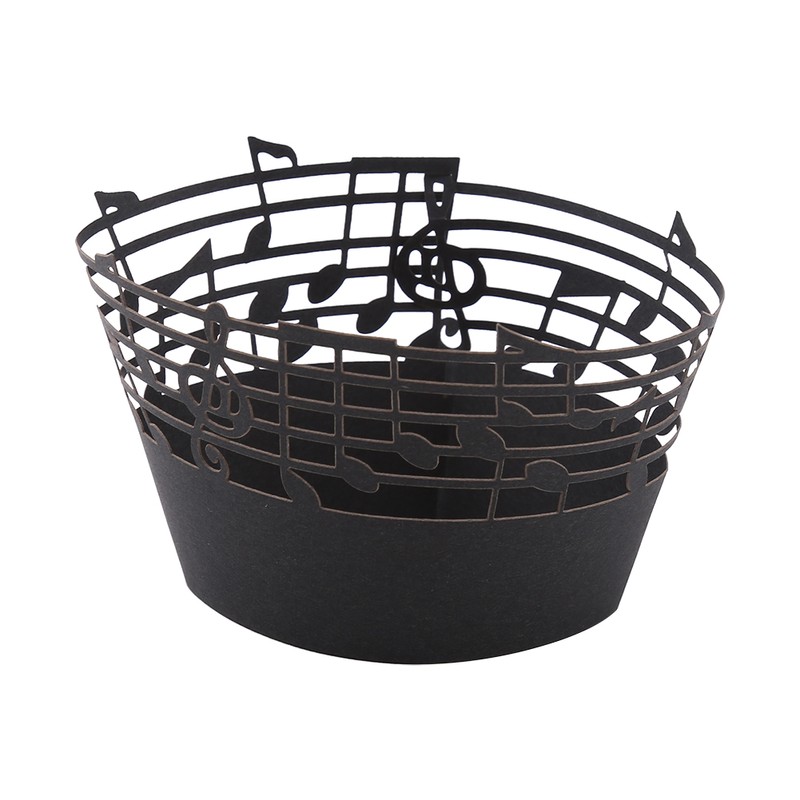50Pcs Cupcake Papper Wrapper Musical Notes Hollow Out Wedding Birthday