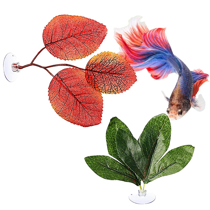 Cayway 14 PCS Fish Tank Decoration Betta Bed Leaf Betta