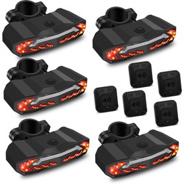 USUPERINK Smart Bike Tail Light with Turn Signals and Automatic Brake Light Wireless Remote Control Bike Rear Light Back USB Rechargeable Safety Warning Cycling Light with Anti-Theft Function, 5 Pack