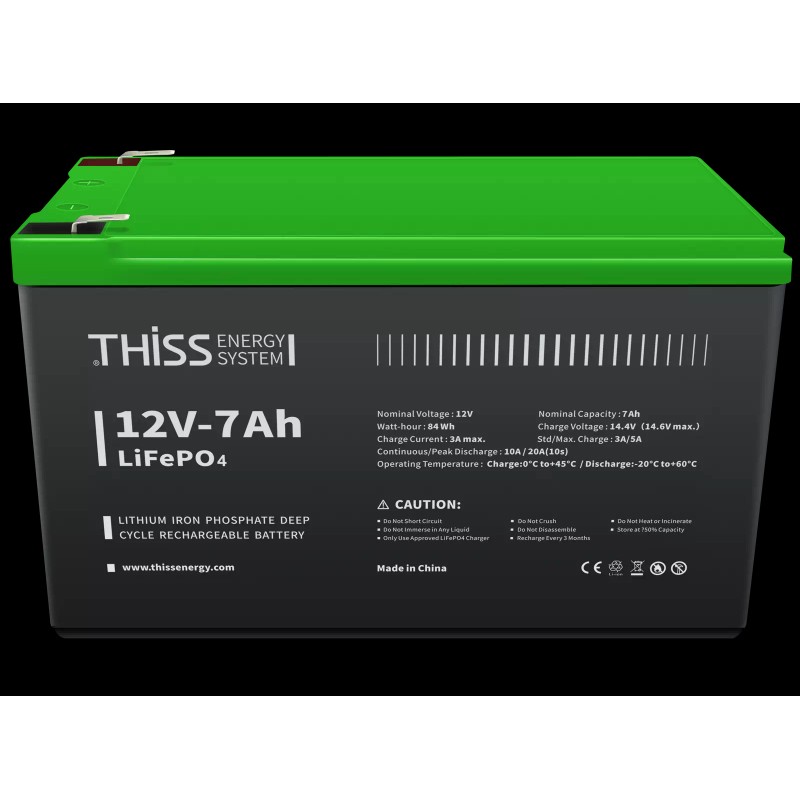 THISS LiFePO4 Lithium Battery 12V 7.0Ah for RV Off-grid Trolling
