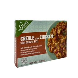 Miss Olive's Creole Style Chicken with Brown Rice, Shelf Stable, Low-Sodium Ready Meal (Pack of 6)