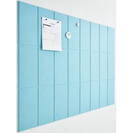 VIVELDA Large Cork Boards for Walls -Pack of 24- Black Felt Wall Tiles - Bulletin Board Panels for Office Home Decor, Push Pin Corkboard Organizer for Office or Classroom (Baby Blue)