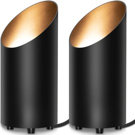 SUNVIE SUNVIE 2 Pack Up Lights Indoor Floor Can Light Uplighting Indoor Spotlight with 2700K GU10 Bulb Accent Lighting Spot Lights Indoor for Home Plant Picture, UL Listed 5.9 FT Plug Cord & Foot Switch