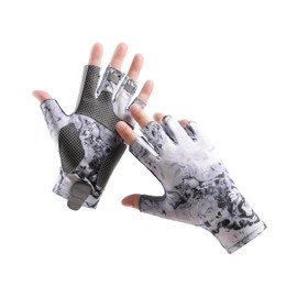 aifitbre Men's Fishing Gloves, UV Protection Sun Gloves UPF 51+ Lightweight Quick-Dry and Breathable Perfect for Fishing, Kayaking, Grey