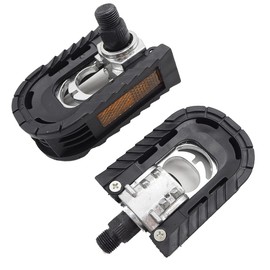 ISSHOUDOU Folding Pedal, Silver, Black
