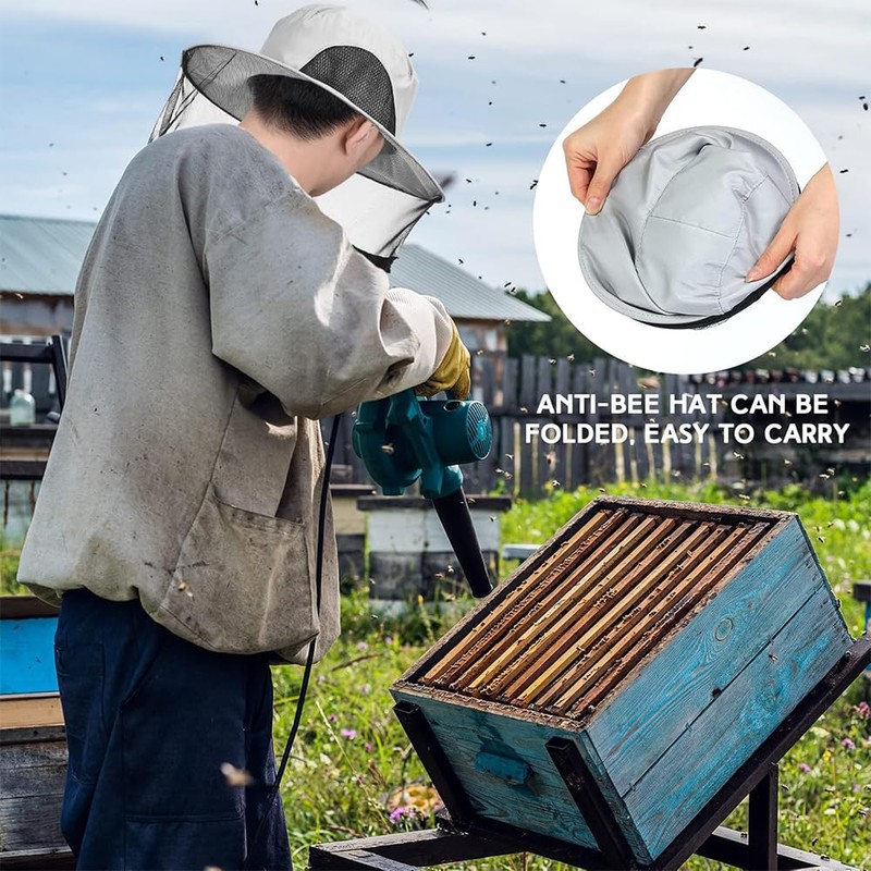 JAONLD Beekeeper Hat with Veil, Hat with Mosquito Net, Head