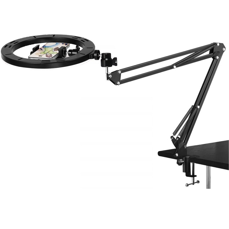 Kiyo pro Webcam Ring Light with Clamp Stand,10 Inch Sefie