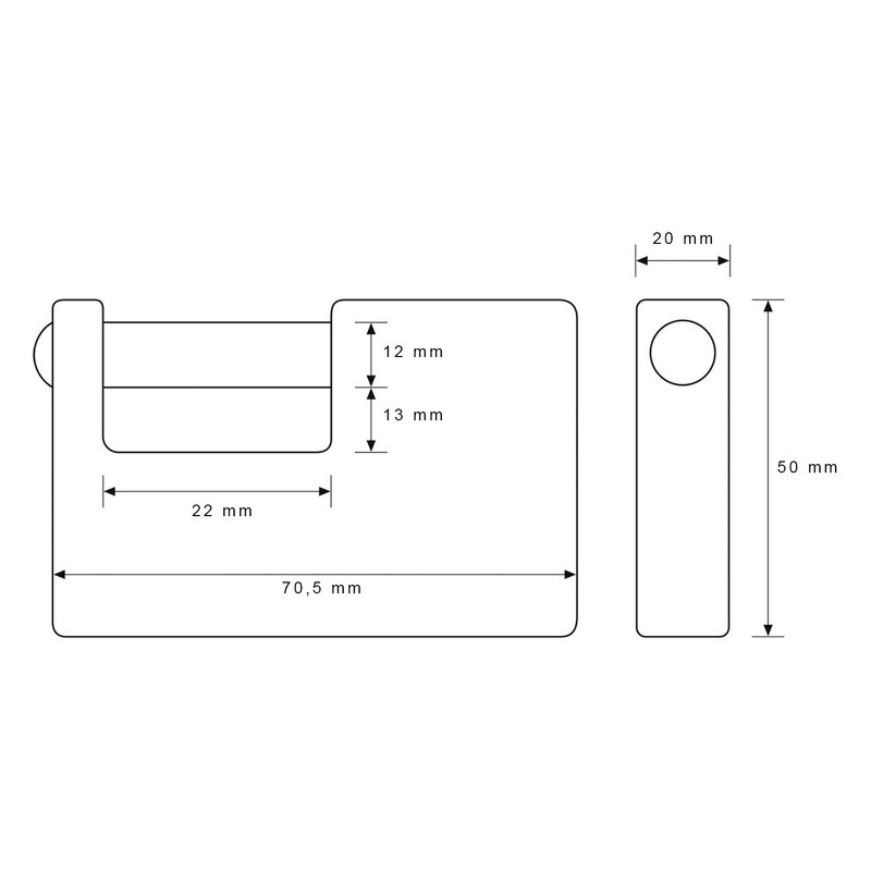 Abus 82/70mm Brass Shutter Lock