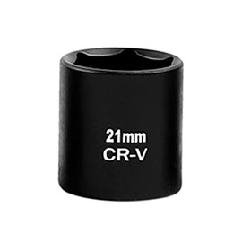 Reniteco Drive Socket Metric Shallow Socket 21mm, 6 Point Design, Cr-V