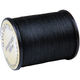 Bestlivings Denim Thread in Black, 2 x 100 m Quality Sewing Thread in 210 D/2, Denim Yarn, 100% Nylon, Tear-Resistant Yarn for the Sewing Machine