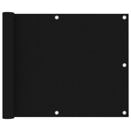 vidaXL Balcony Screen in Black, PU Coated Oxford Fabric, Waterproof and UV Protected, 75x300 cm with Easy Installation Kit