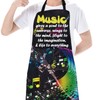ENSIANTH Music Aprons for Women Men with Pockets Music Cooking