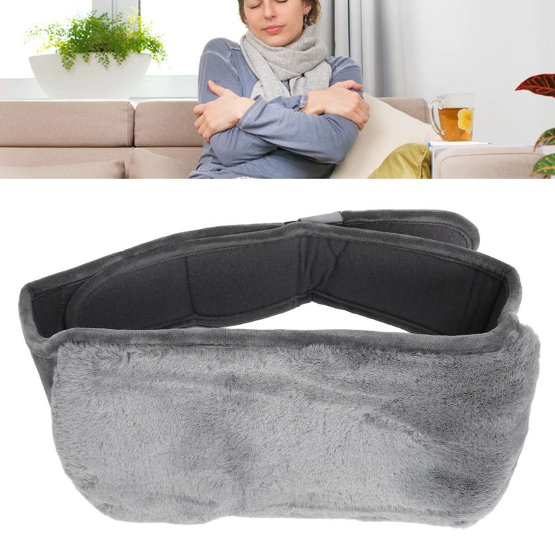 Uterus Warming Waist Belt Dark Gray Adjustable Thick Soft Plush