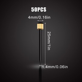 SAVITA 50pcs Picture Hanging Nails, Black Steel Nails and Brass Head Nails Gold Nails Hardware Picture Hangers with Plastic Storage Box Holds up to 5-30 Lbs (1.4mm/0.055inch Nail Diameter)