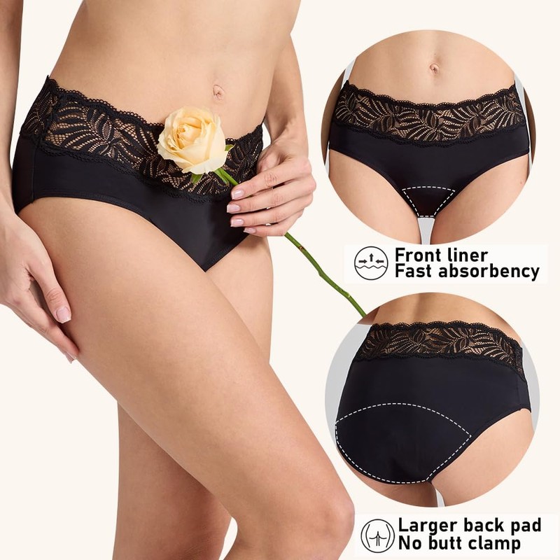 Battewa Full Cover Leak Proof Underwear for Women Overnight Incontinence