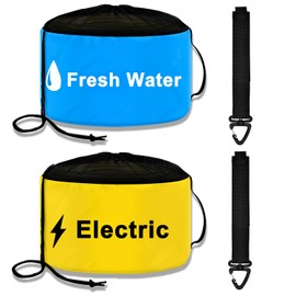 UNXMRFF 2-Pack RV Camper Tools Accessories Bag for Fresh/Black Water Sewer Hoses and Electrical Cords, Waterproof RV Hose Storage Bags with Drawstring Mesh Top, RV Utility Bag, Sewer Hose Bag