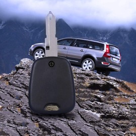 KIMISS 2 Botones de la Carcasa de la Llave, botón de desbloqueo de Bloqueo Sin Cortar Hoja en Remoto Auto Car Key Fob Shell Reemplazo de la Caja para 206