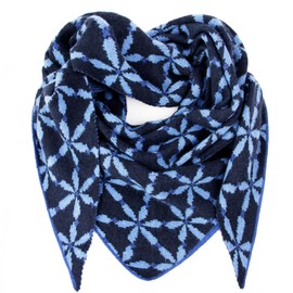 Gloop Women's Scarf XXL Knitted Triangle Scarf Knitting Pattern Neckerchief Triangular Scarf for Women without Scratching on Skin 188 x 120 cm, darkblue