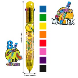 Rainbow Writer - Giraffe Colour-Changing Pens by Deluxebase. 8 in 1 Ballpoint Pen, Great Novelty Pens for Kids and Ideal Office or School Supplies
