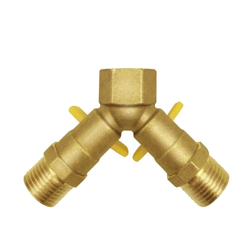 BesNPT Brass 3 Way Shut Off Valve 1/2" Male x