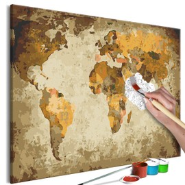 murando n-A-0231-d-a Painting by Numbers World Map 60 x 40 cm DIY Painting Set