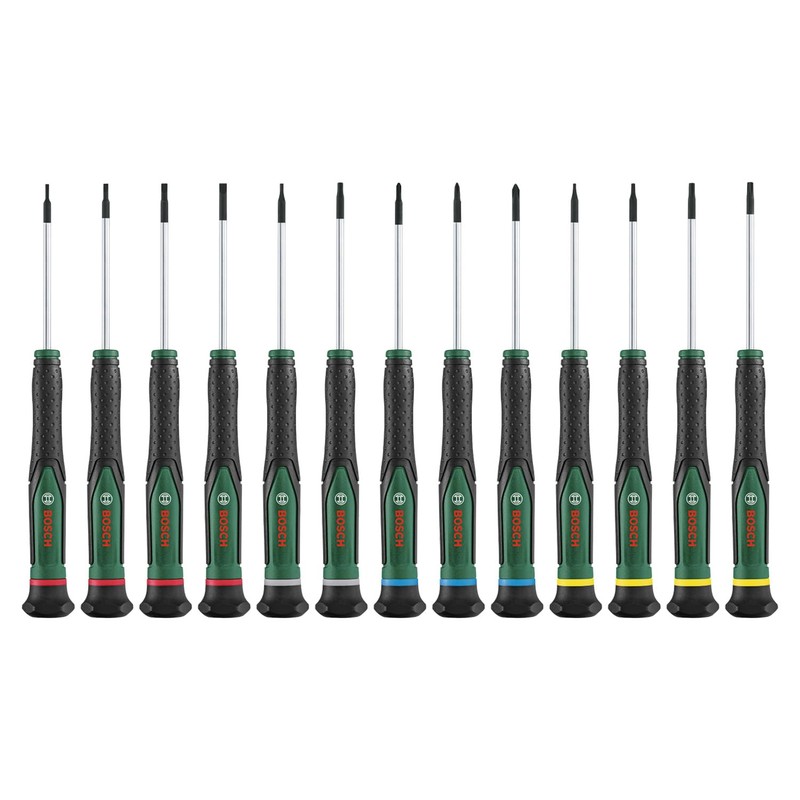 Bosch Präzisionsschraubendreher-Set 13-teilig (Präzise Schraubendreher für Heimwerken und Modellbau; S2-Stahl;