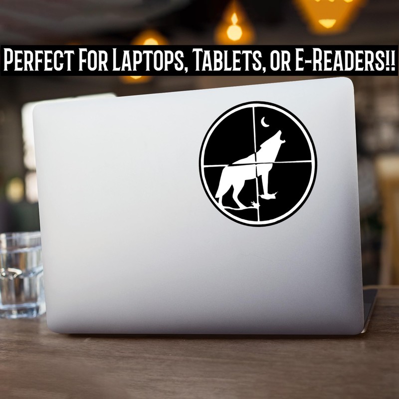 Coyote Hunting Vinyl Decal | 5.5" White on Black |