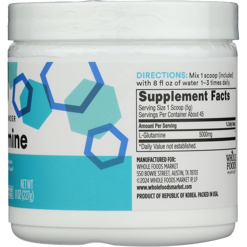 Whole Foods Market L-Glutamine Powder, 8 oz - Free-Form Formula