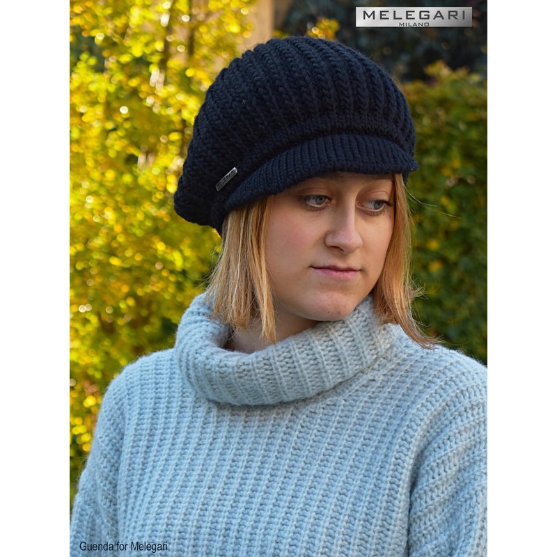 Melegari Knitted Hat with Visor, Hat with Visor, Wool and